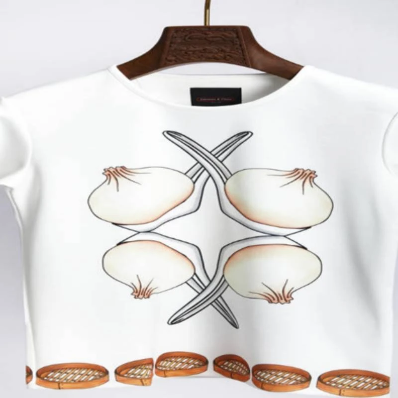 【女装专属】包子印花T恤，白色CA3T19911009