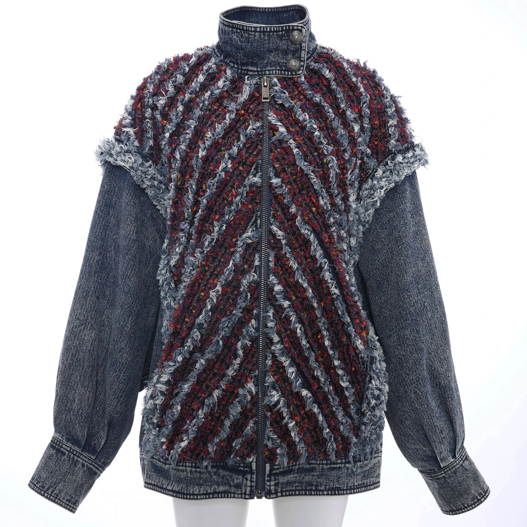 LAURENCE & CHICO斜纹粗花呢拼牛仔Oversized外套D3AD10112002