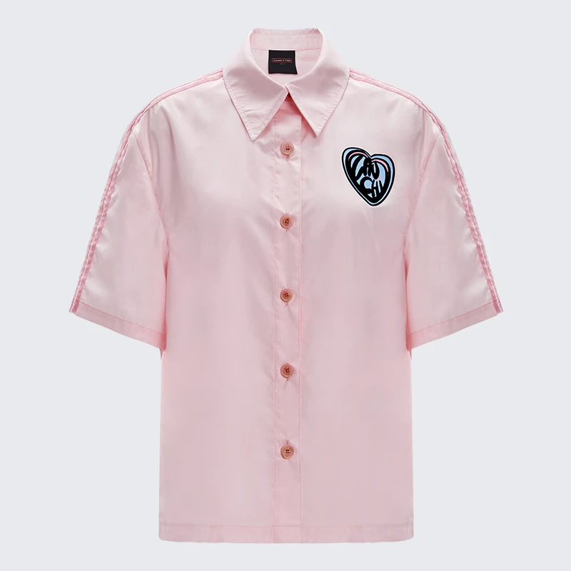 LAURENCE & CHICO夏季休闲时尚粉色爱心短袖衬衫C3AC10111095