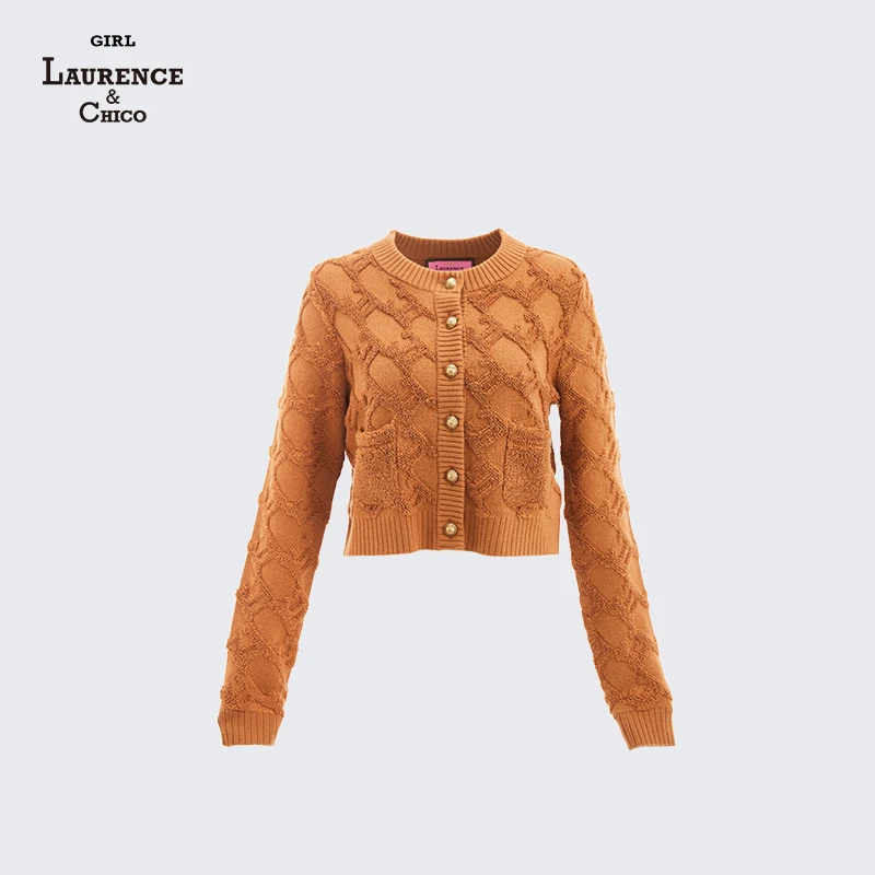 LAURENCE & CHICO小香风棕色立体LC 长袖外套G2AQ10116075