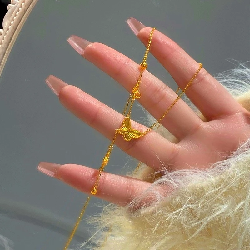 铜合金项链 新中式国潮幻境之蝶流苏项链吊坠甜美套链锁骨链简约