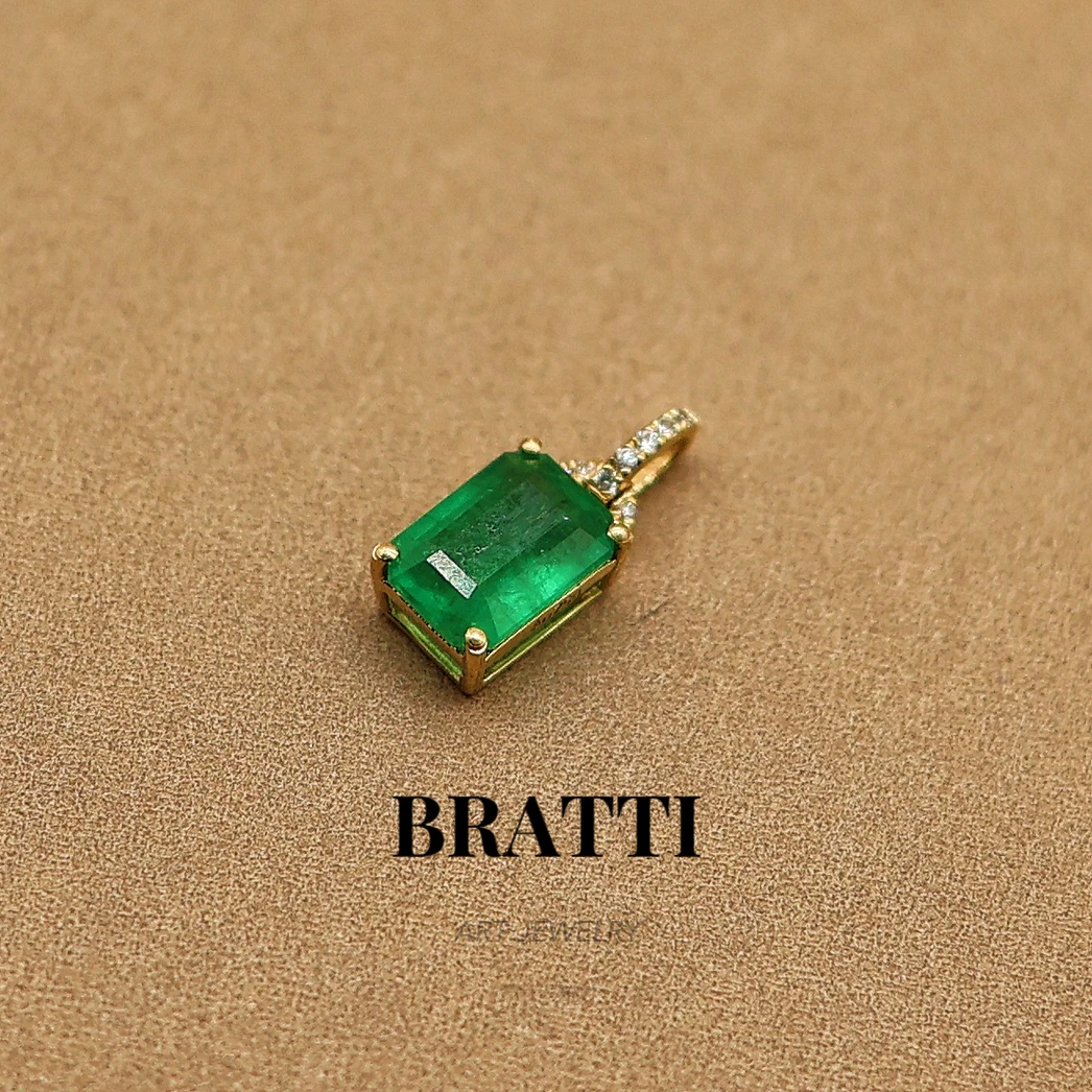 Bratti珠宝18K金祖母绿钻石吊坠（95分-1.2ct）-KD0603