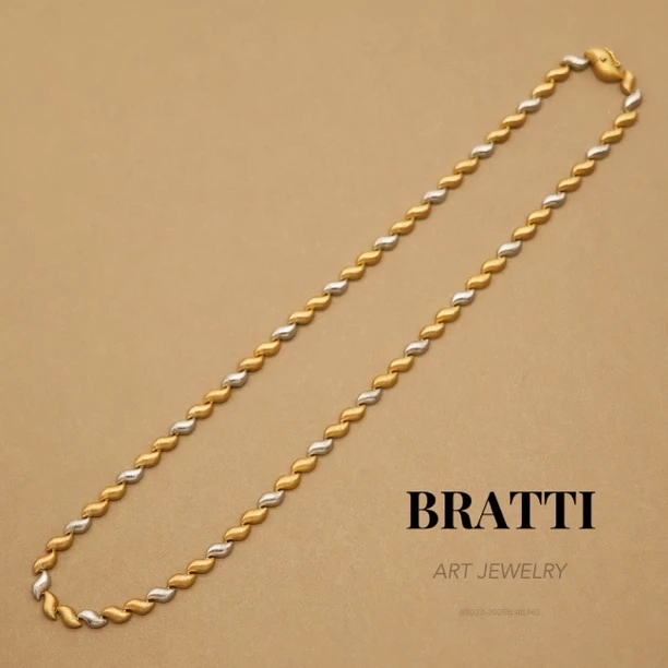 Bratti珠宝双色拉丝18K金艺术系列项链-KX712