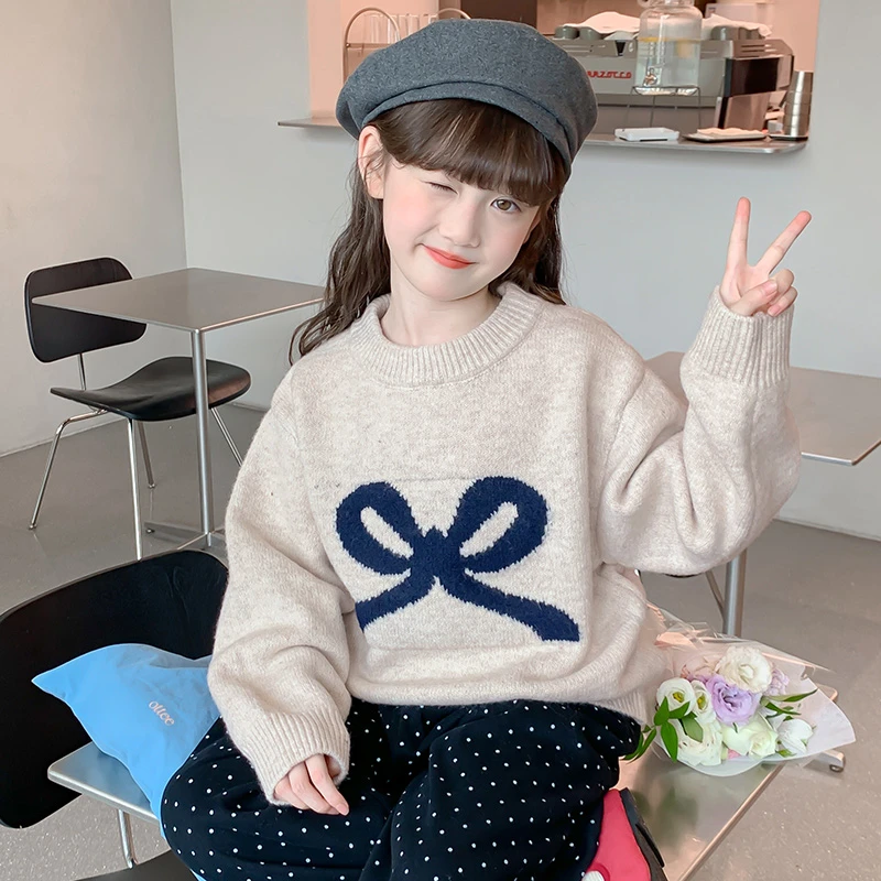 女童毛衣冬装2025新款儿童秋冬款打底针织衫小女孩加厚上衣潮8940