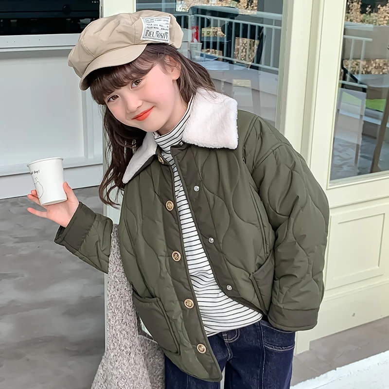 女童棉服冬装2025新款洋气儿童加厚棉衣冬季棉袄外套上衣潮牌8863