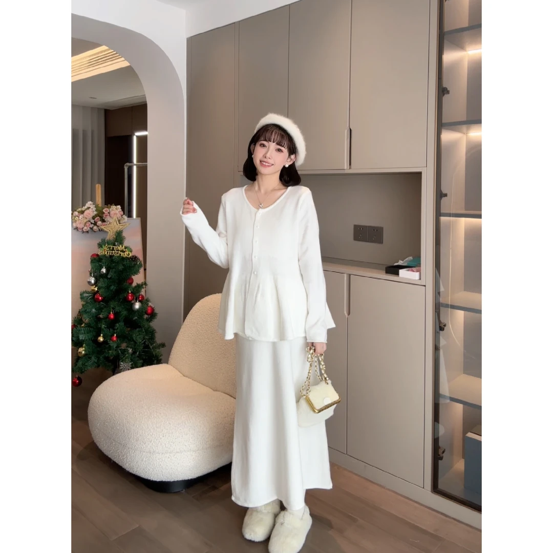 maodan/猫单【雪芙温柔】娜娜的孕期穿搭/孕妇装秋冬时尚半裙套装