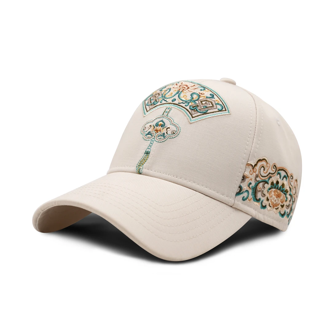 doodays新款如意画扇国潮系列帽子棒球帽四季款户外扇形刺绣国风