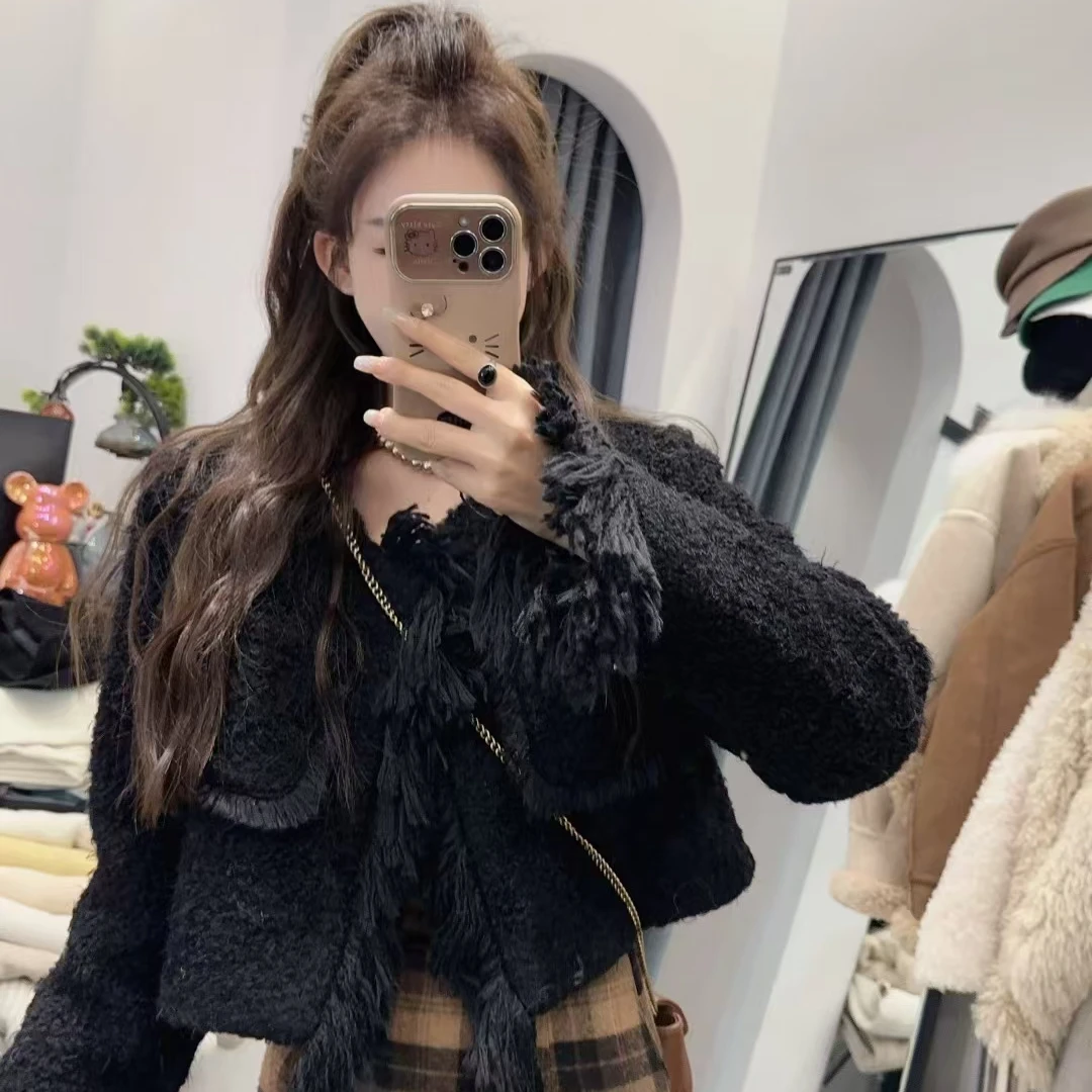 简衣 新款时尚冬季黑色显瘦小香羽绒外套