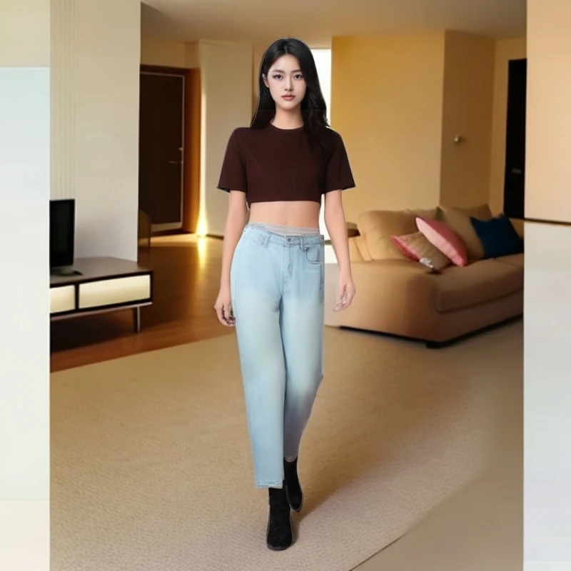 【MIO】米奥秋季时尚宽松高腰气质直筒显瘦休闲百搭薄款女士阔腿裤