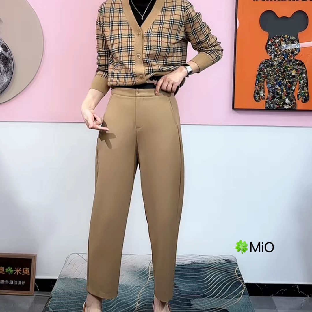 【MIO】米奥春季简约裤子新品时尚休闲宽松显瘦气质九分百搭小西裤