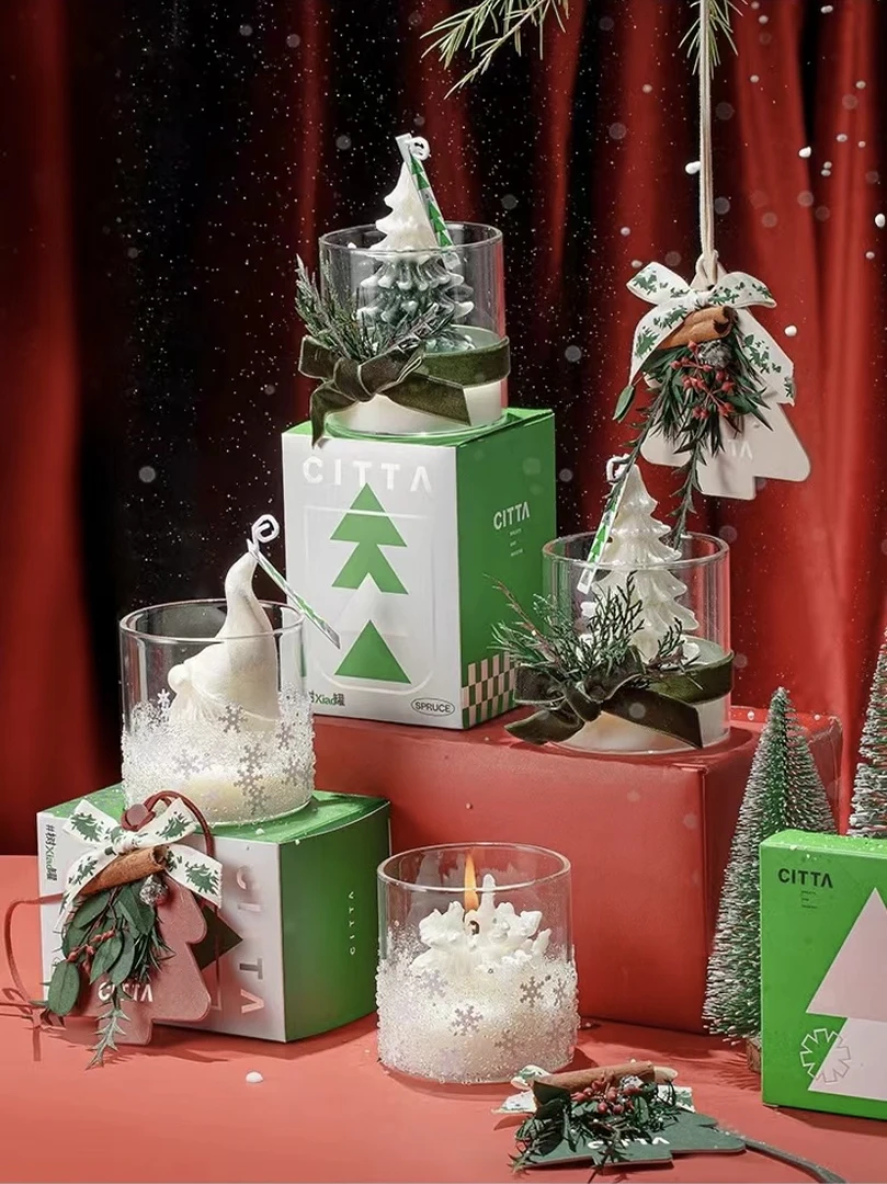 圣诞节浪漫香薰蜡烛小众摆件