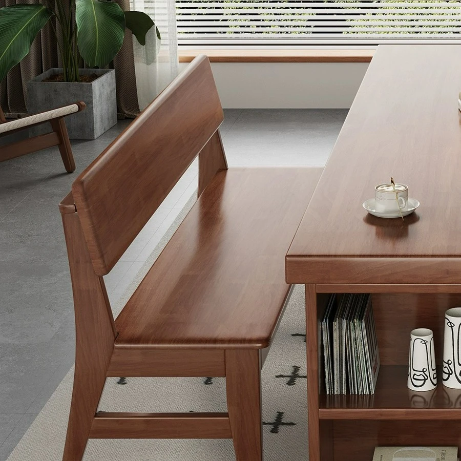 【靠背长板凳】全实木长条凳靠背椅家用大人两用长板凳书桌