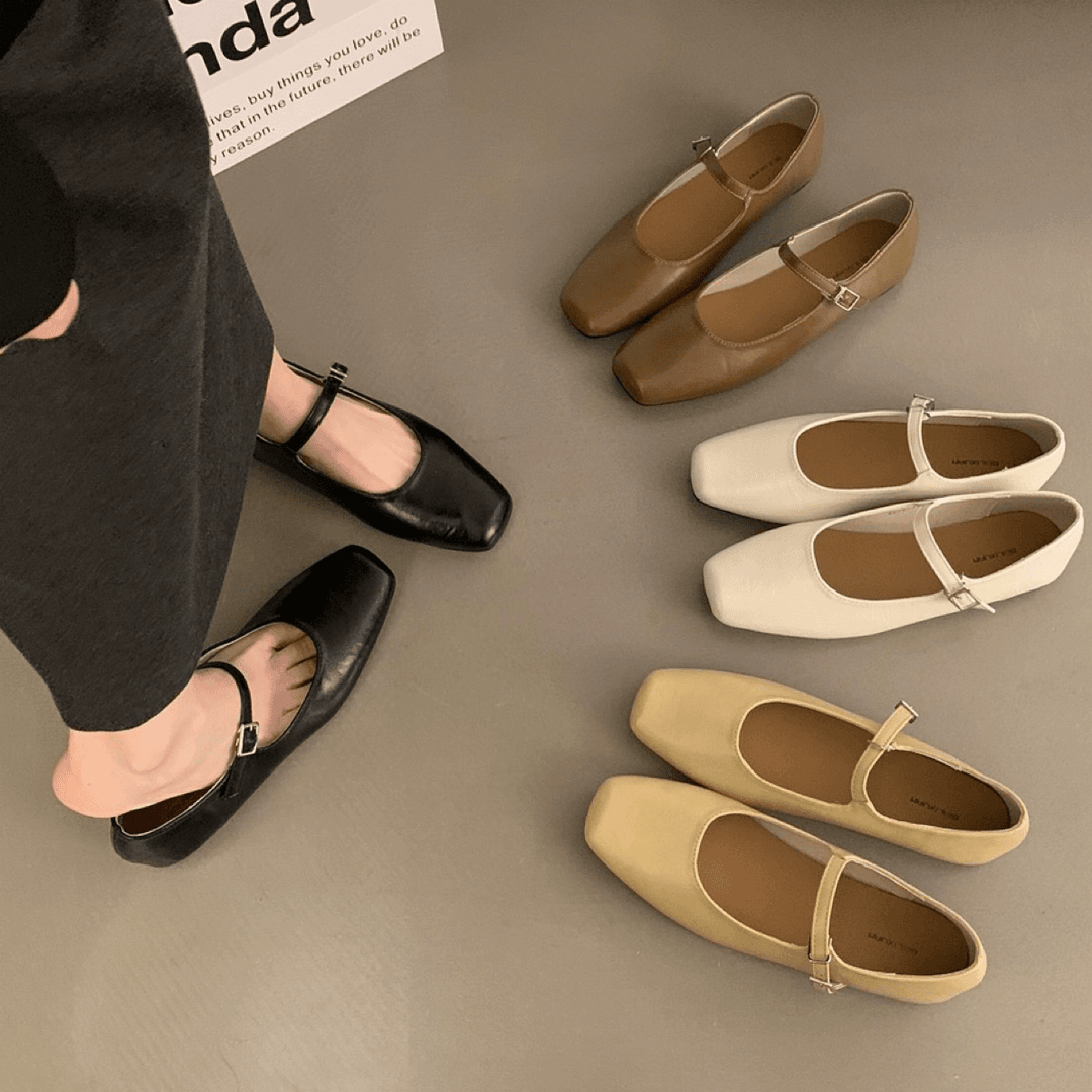 韩版百搭平底单鞋软底女鞋法式玛丽珍鞋小皮鞋新款黑色鞋s2588-10