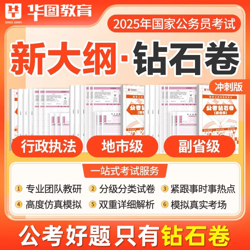25公考冲刺密卷华图公务员省考考前行测申论行政执法山东江苏
