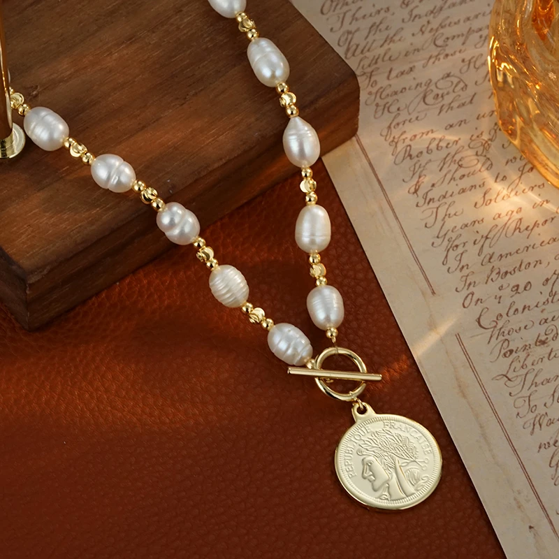 铜合金项链 08 手工小众复古简约百搭ins精致巴洛克OT扣项链配饰