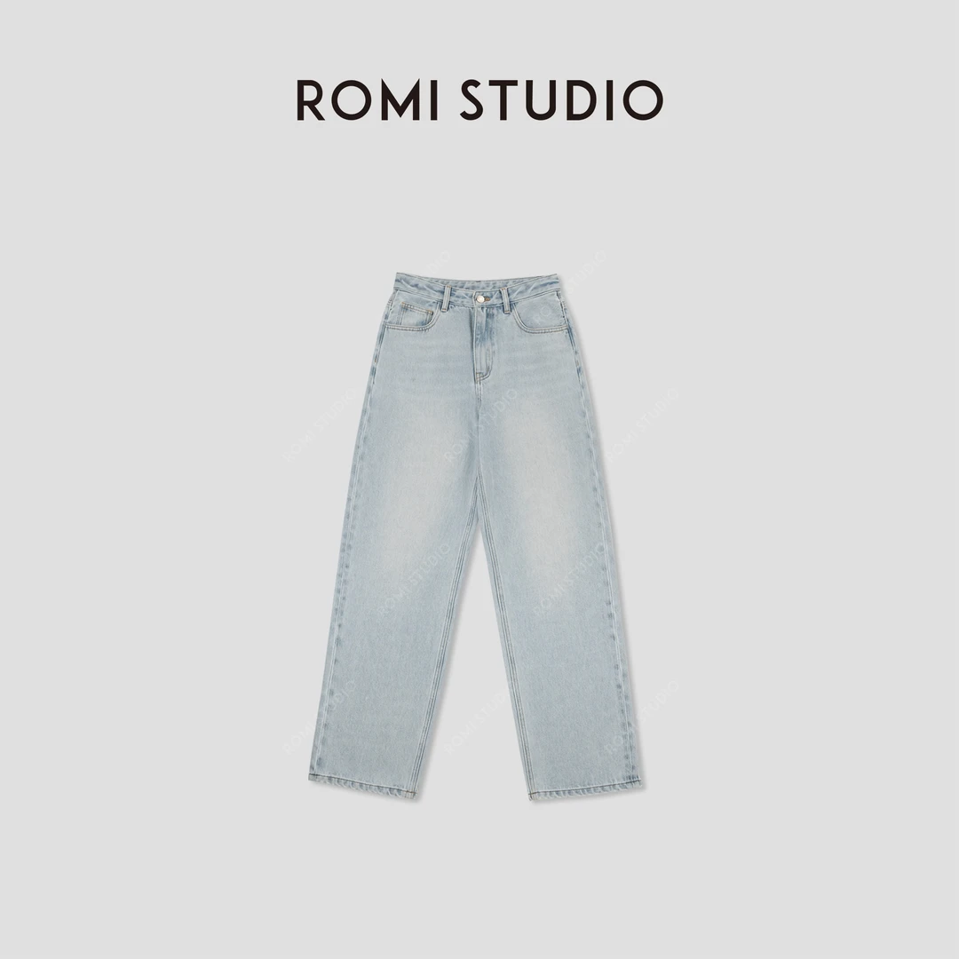 ROMI STUDIO“Clean-Fit” 100%竹节棉绳染透气肤感牛仔裤 24SSN371