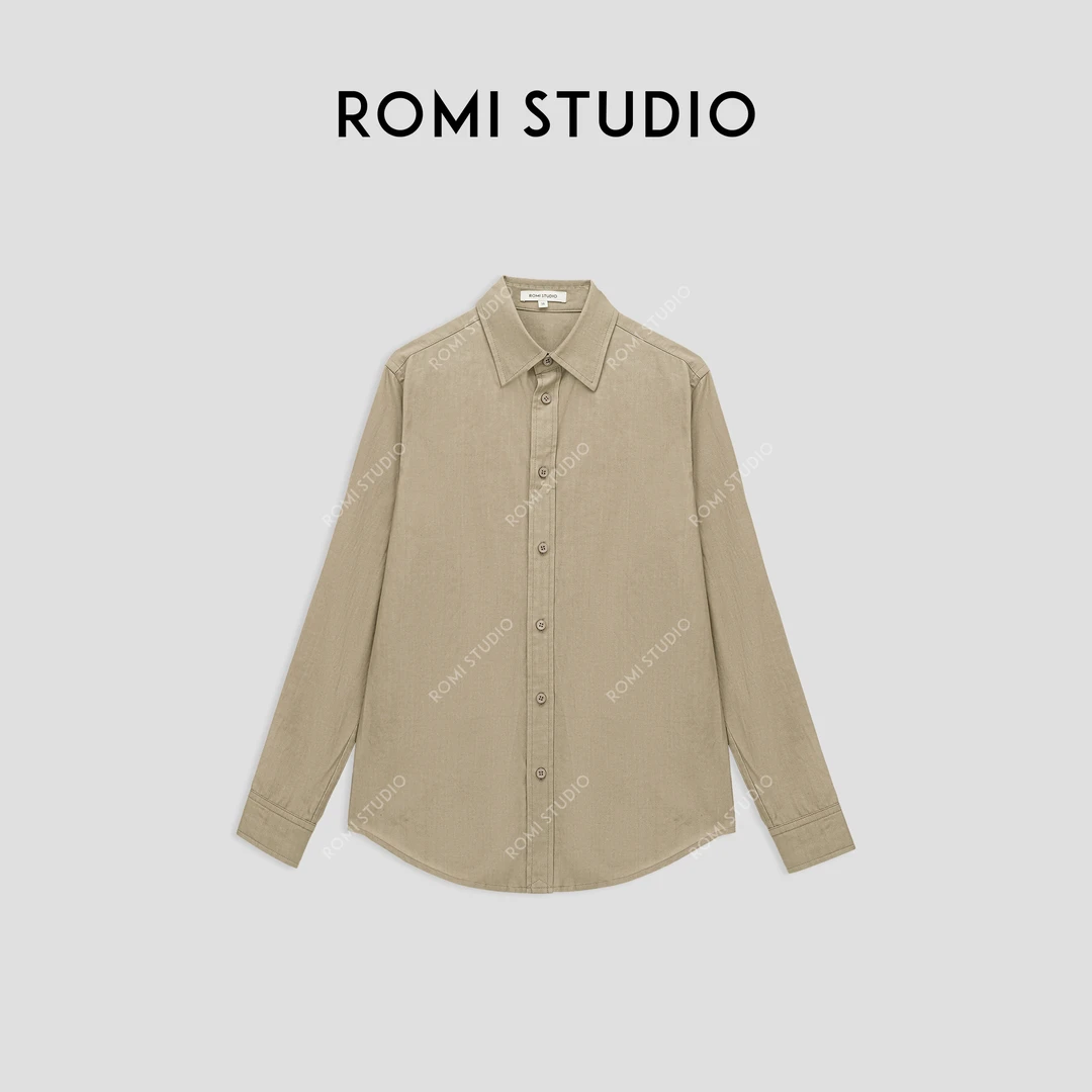 ROMI STUDIO”法式优雅“定织混纺透气长袖衬衣24SST001