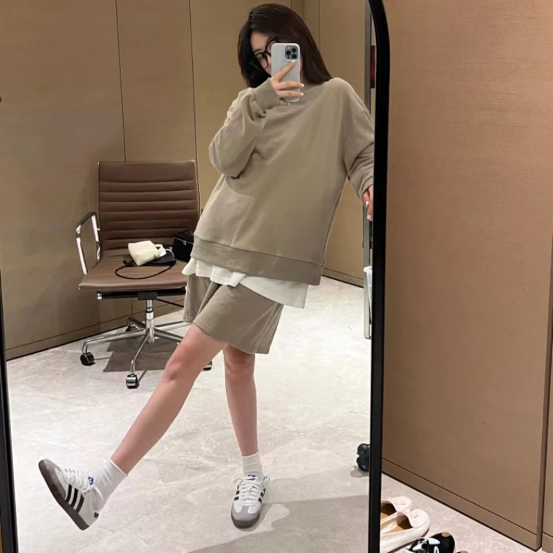 ROMI STUDIO【luxy系列】复古绿休闲百搭卫衣套装K3080/T3081