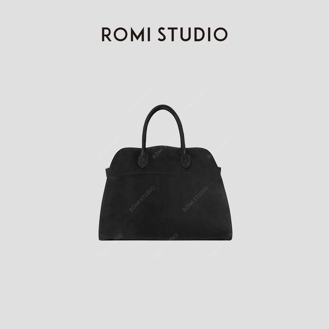 ROMI STUDIO“复古甄选”绒面羊皮磨毛大容量手提托特包 444NS020