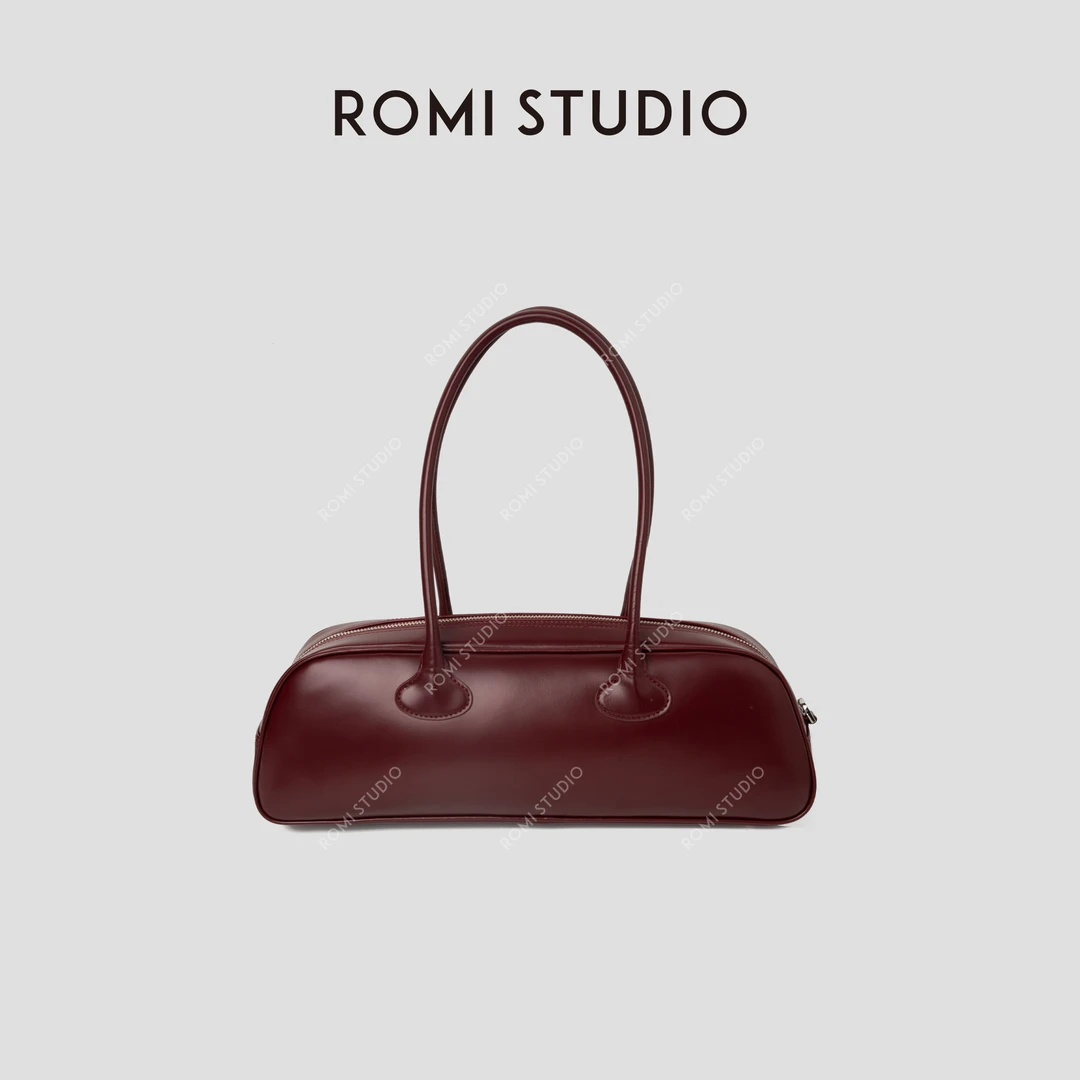 首饰袋 “性感女士”二层牛皮大容量手提腋下法棍包 24SSB137