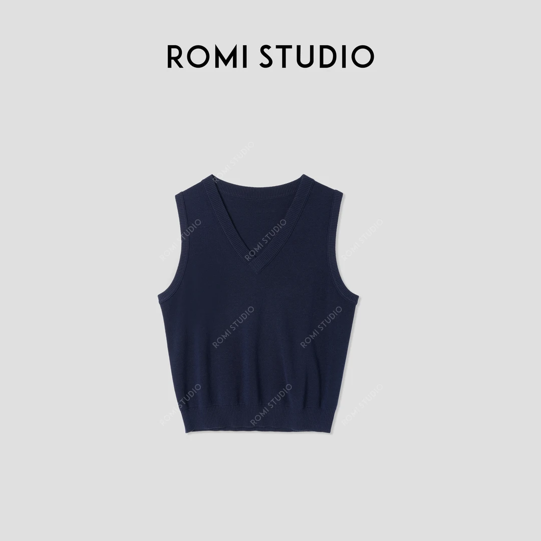 ROMI STUDIO“柔韧之间”14针英格兰绵羊毛针织无袖背心 422J5097