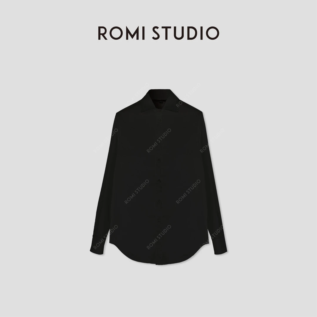 ROMI STUDIO【oldmoney系列】经典百搭气质松弛感复古长袖衬衣T3521