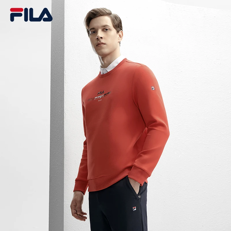 Fila/斐乐男装【加绒商务休闲简约】新年红经典运动卫衣F11M411214F