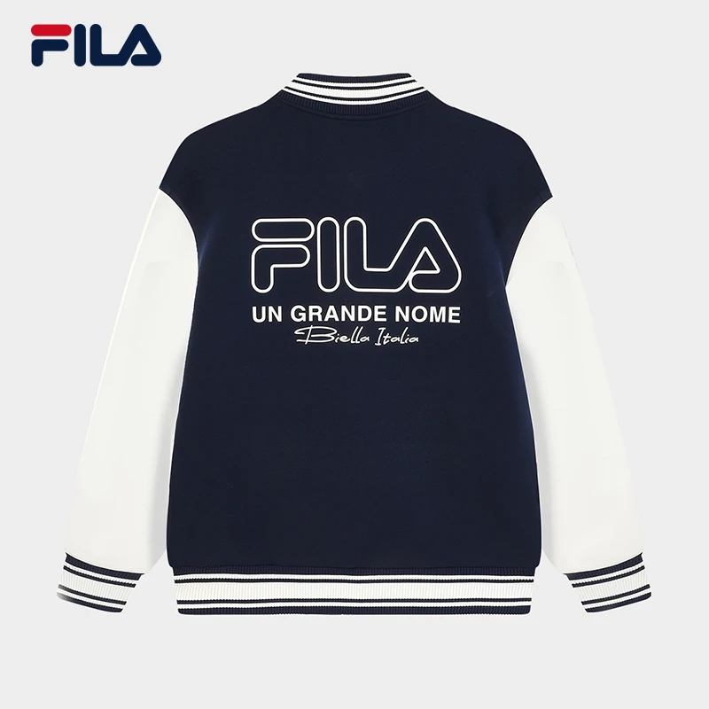 FILA斐乐春男装【经典棒球服】藏蓝色时尚保暖拉链外套F11M349501F