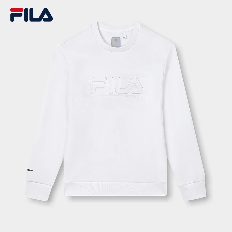 FILA斐乐男装秋季商务时尚百搭平纹弹力半印花卫衣F11M332201F