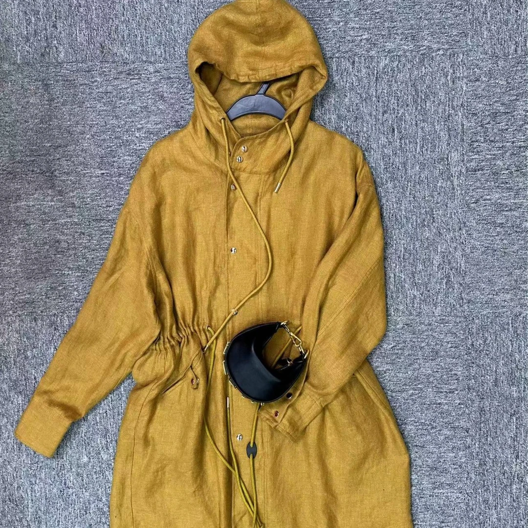 HUA NI 【高定系列】 进口加厚亚麻气质 8710  新款上新长袖韩版款