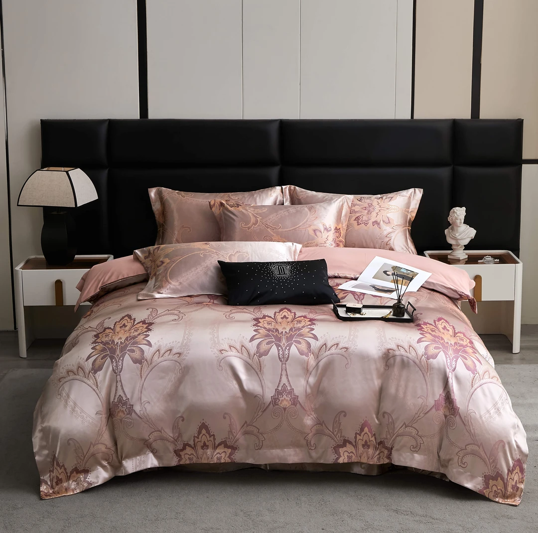【轻奢大气】绽放   四件套舒适裸睡被套床单贡缎提花床品欧式轻奢1