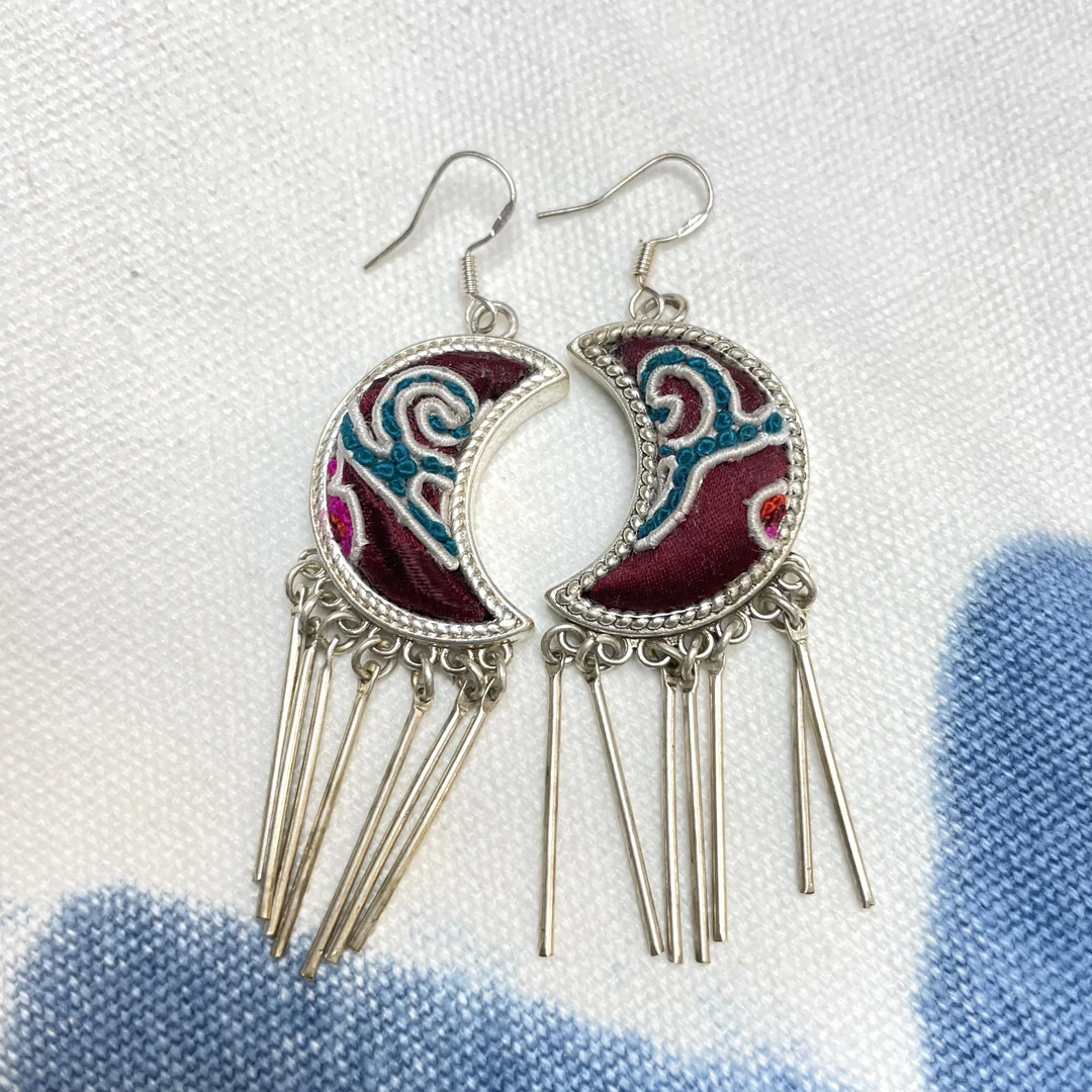 【苗绣耳环多款式链接】民族风手工苗绣耳坠