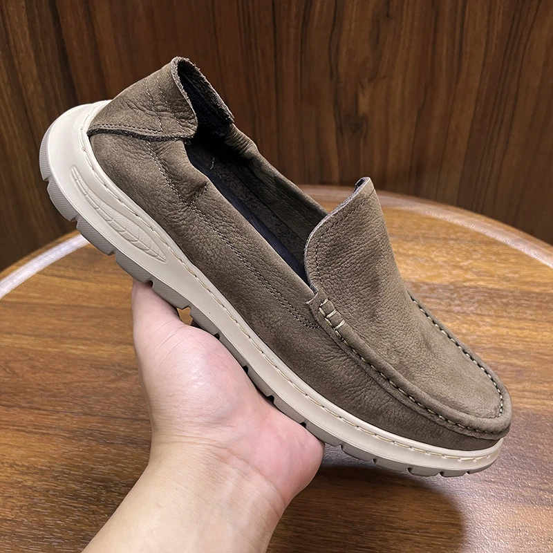 2025春秋季新款上线男皮鞋软底软皮透气舒适时尚百搭一脚蹬休闲鞋