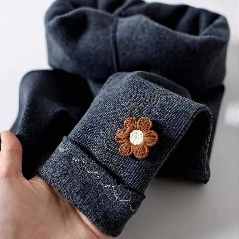 女童薄绒打底裤外穿长裤宝宝加厚弹力裤女孩紧身裤6-12岁纯棉裤子