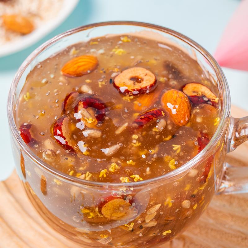 【拍1发3送玻璃杯勺】临麒鹿奇亚籽桂花坚果藕粉羹 500g/罐-3