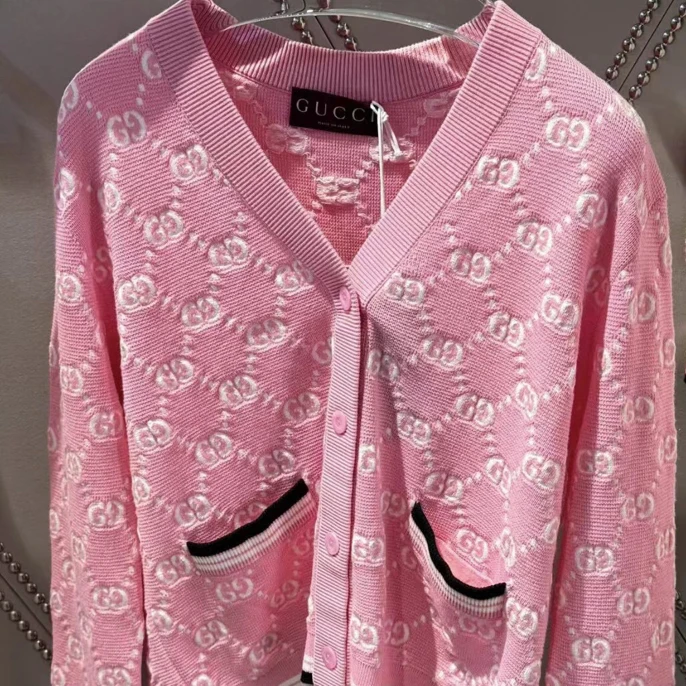 GUCCI 24新款粉色针织开衫 【即将到港】