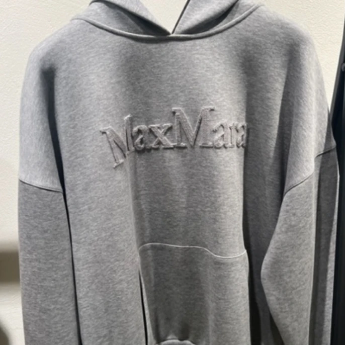 全新未使用 MaxMara MaxMara 2024早秋新款灰色字母卫衣