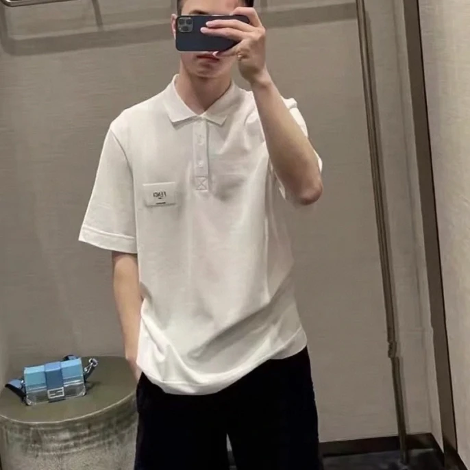 FENDI 男款白色polo短袖