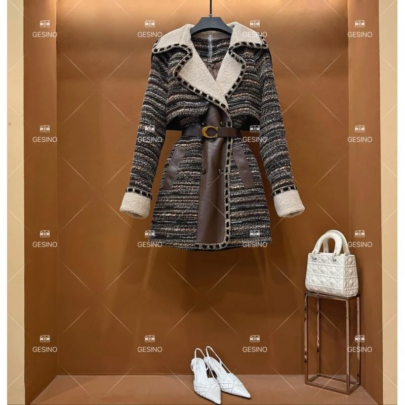 【小露】秋冬气质小香风外套时尚百搭翻领羽绒服QD-2024839