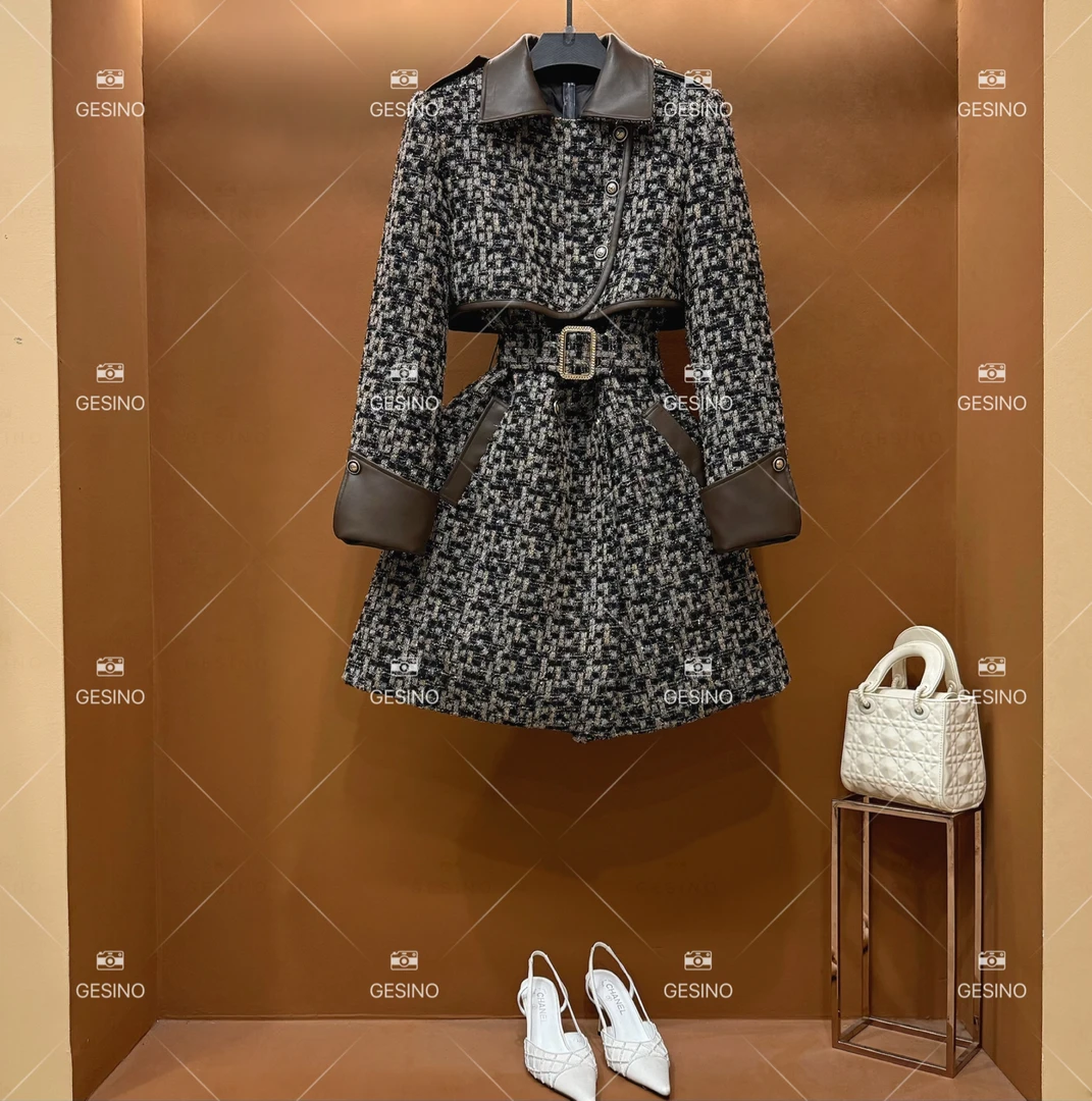 【悠】秋冬气质小香风时尚设计师中长款羽绒服 QD-2024983