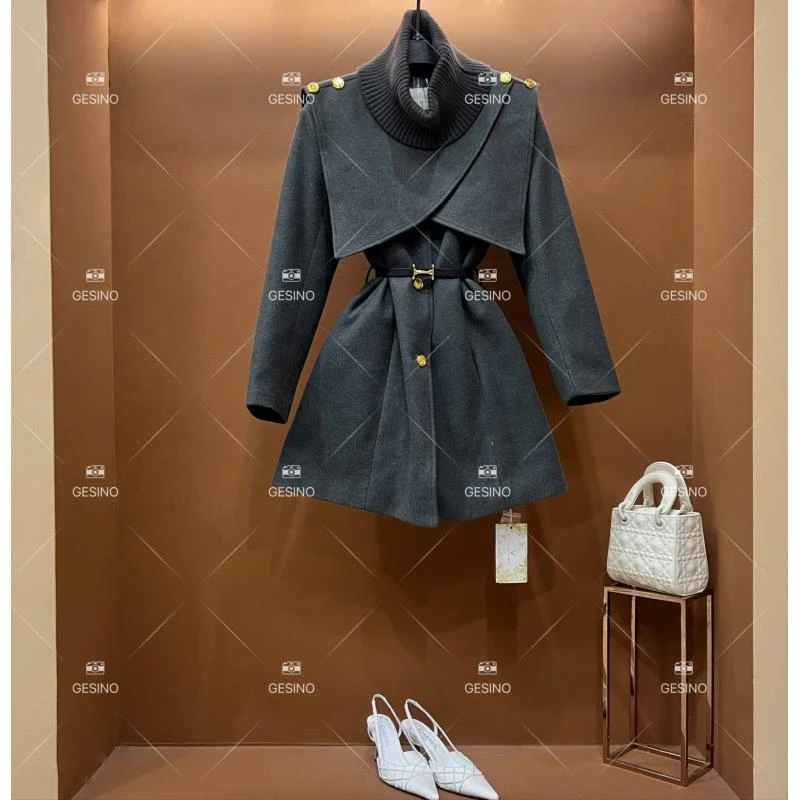 【悠】秋冬气质小香风时尚设计师中长款外套 QD-2025226