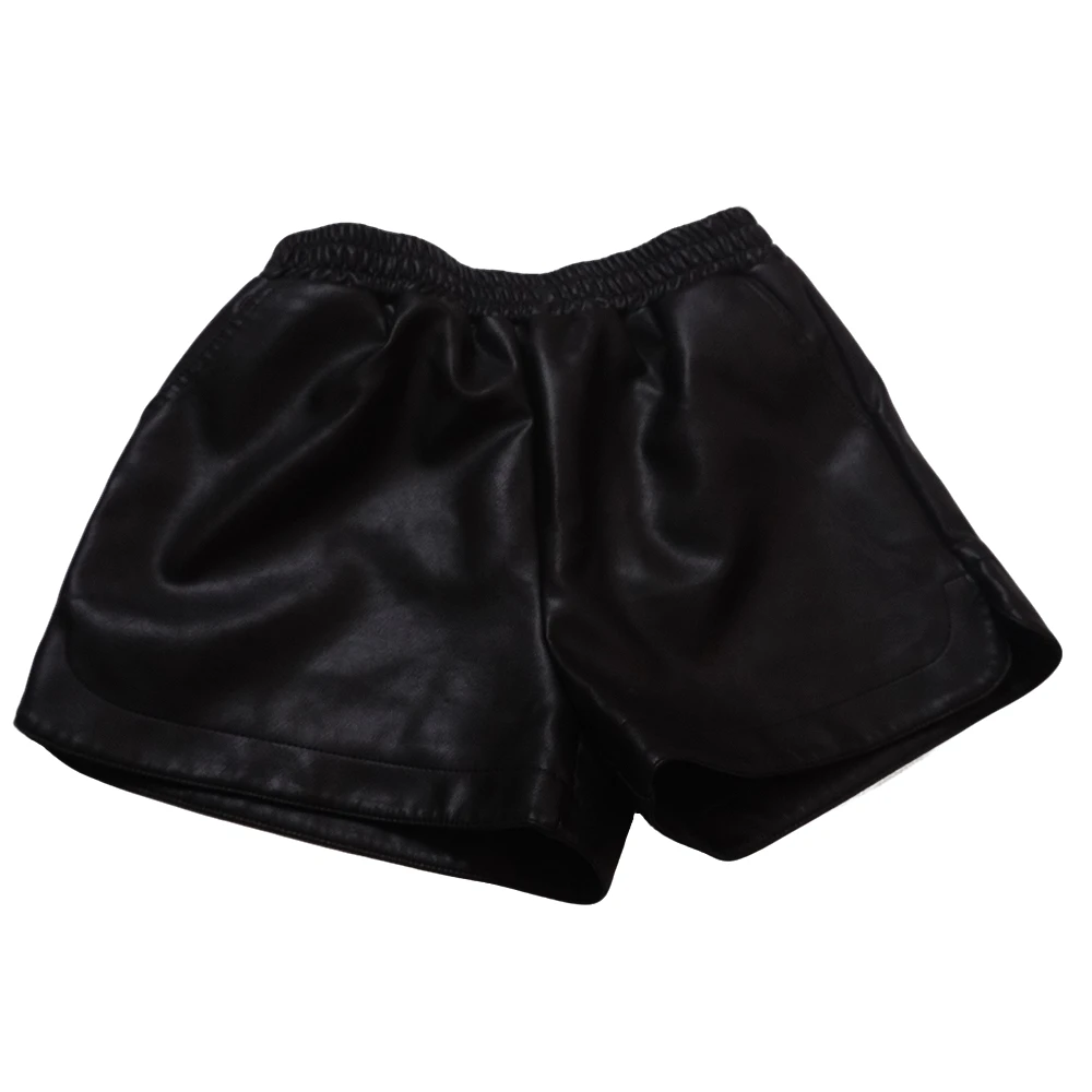 【关】潮牌高腰阔腿显瘦时尚休闲网红短裤百搭打底黑棕色QD-2024816