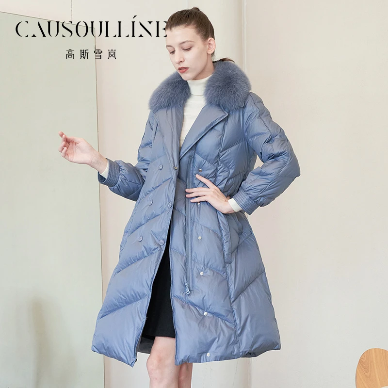 高斯雪岚【羽绒服特惠】冬季时尚女士中长款羽绒服22413618