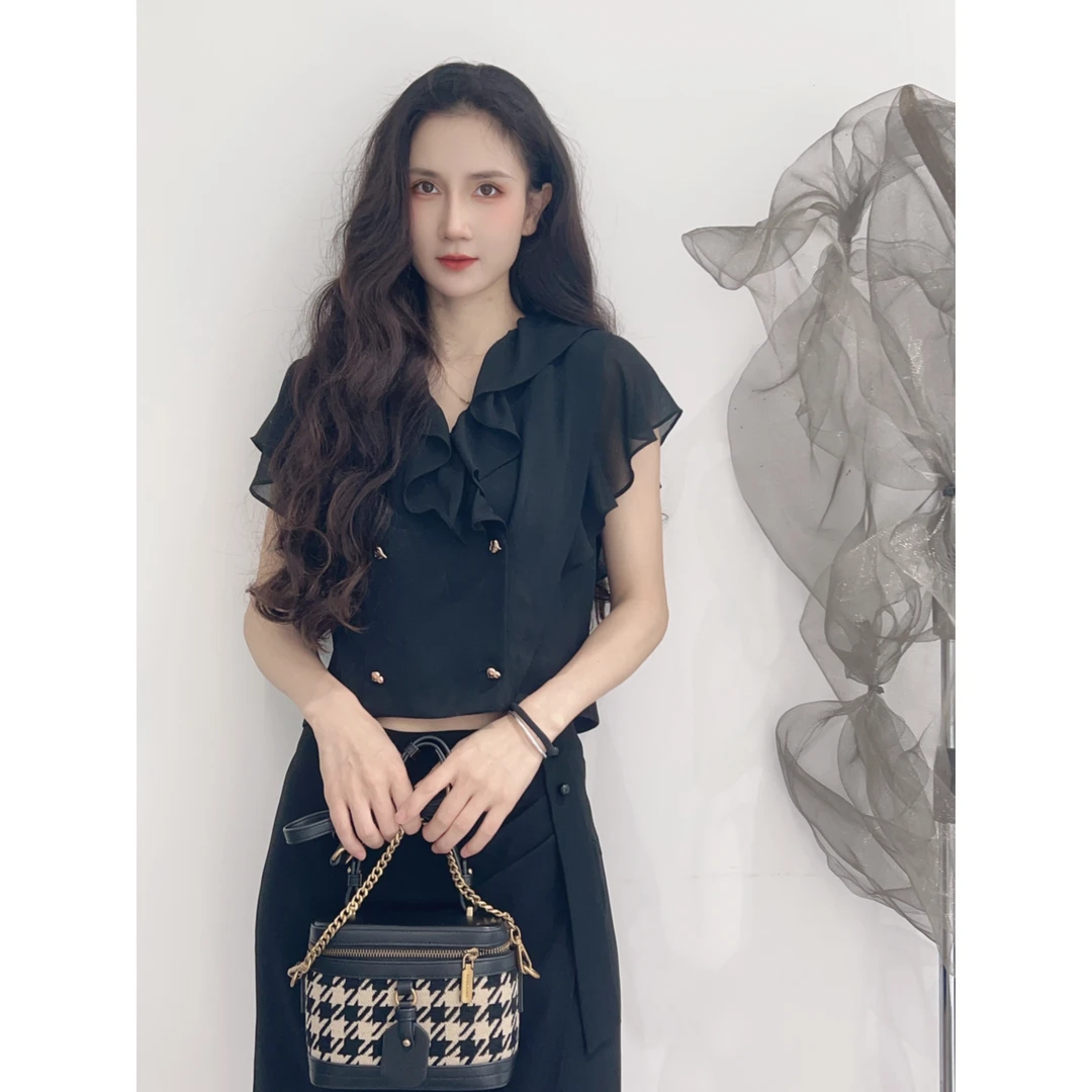 高斯雪岚【夏季特惠】夏季气质时尚衬衫女士短袖上衣24219621