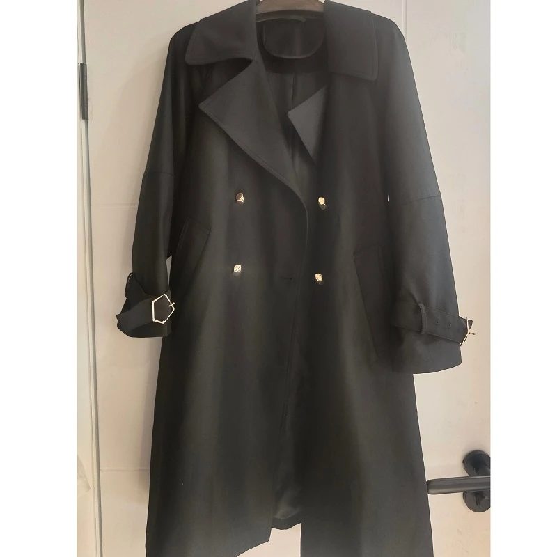 柚盐休闲中长款气质风衣外套24170142