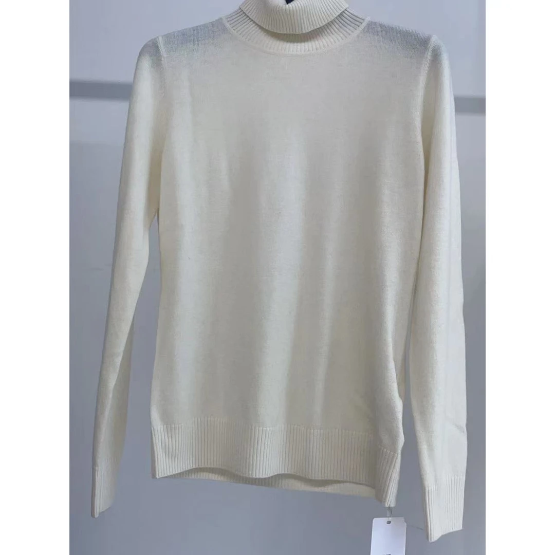 HIUOYA【冬季特惠】宽松纯色毛衣高领毛针织衫23470493