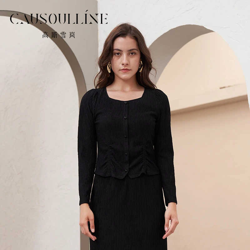 高斯雪岚【秋装活动】显瘦百搭款圆领休闲针织衫上衣女24319091
