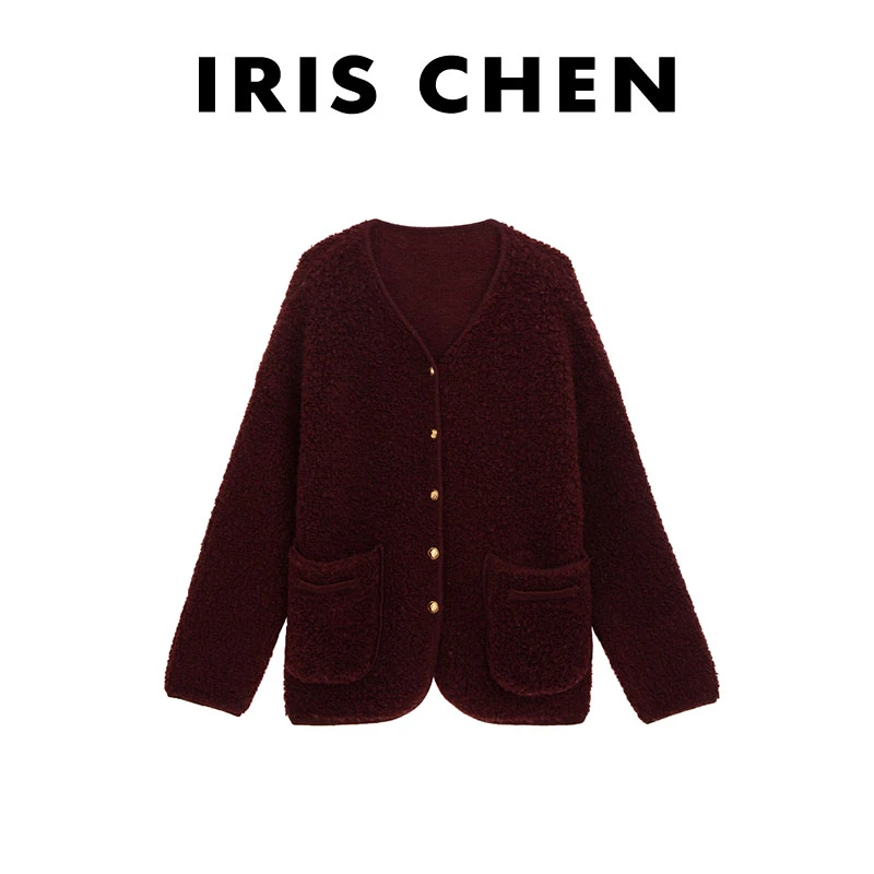 现货IRIS CHEN 许愿池 2024冬款100绵羊毛750g小香风外套24WT533