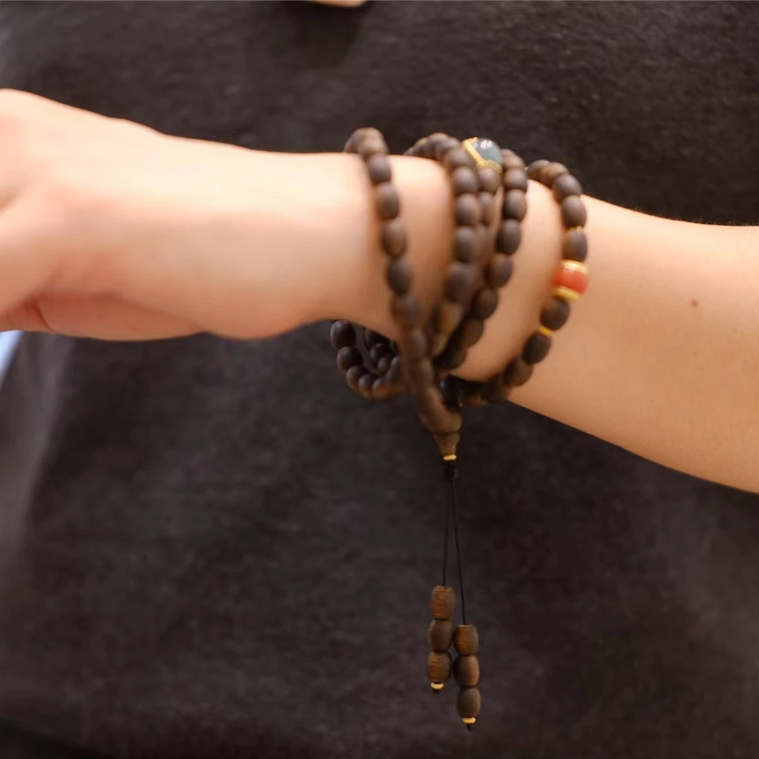 越南芽庄白棋楠沉香多圈米粒珠手串手链毛衣链（多样性发其一）