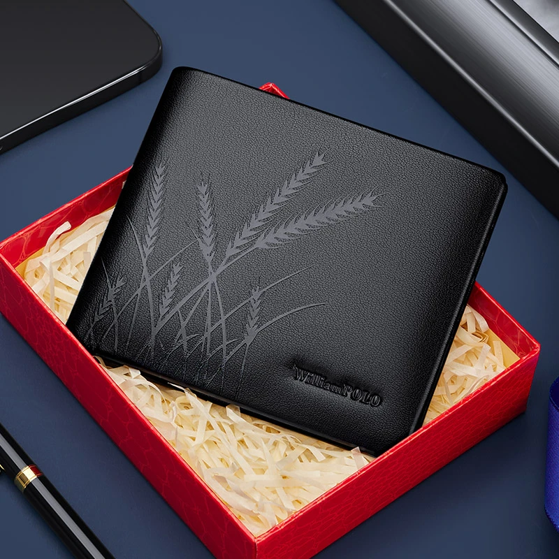 英皇保罗男士麦子薄款钱包轻奢高档时尚青年牛皮钱包送男友礼物
